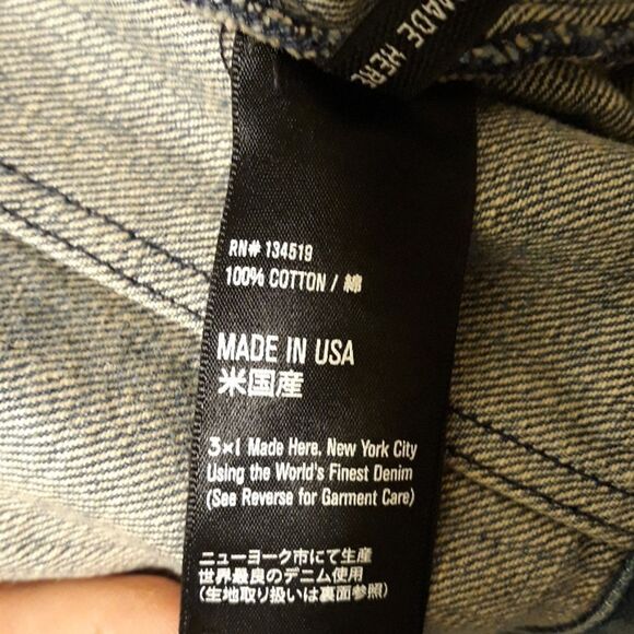 3x1 NYC denim Jean's jacket cropped sz.L/M/S - Picture 8 of 8